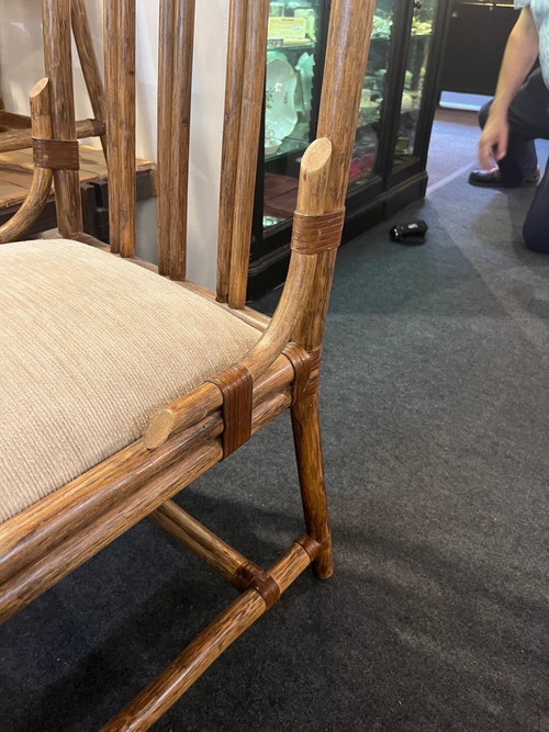 Suite of six chairs - Rattan - McGuire - Without Francisco - c. 1960