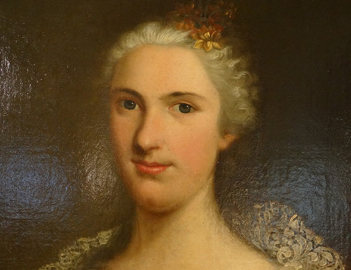 Paar HST Adelige Porträts General Lérivint Fleury Bedane Louis Tocqué 18.