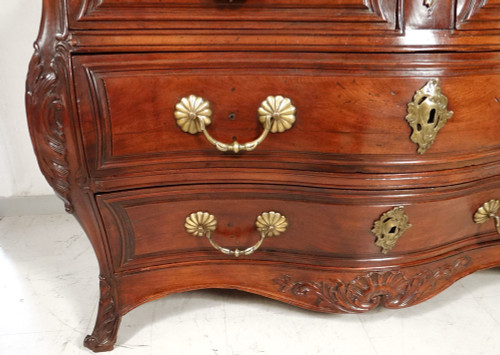 Commode Tombeau Bordelaise Louis XV Acajou Massif Cuba Bronze XVIIIè Siècle