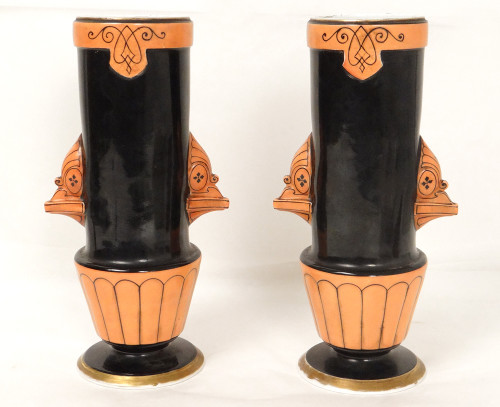 Pair of Porcelain Vases Paris Orientalist figures Horse XIXth century