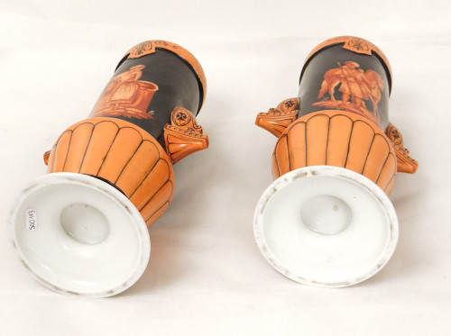 Pair of Porcelain Vases Paris Orientalist figures Horse XIXth century