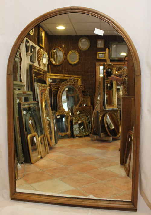Großer Bistro-Spiegel, Holz, gerundet 105 X 160 cm