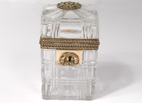 Small Box Charles X Box Baccarat Creusot Crystal Brass Bronze 19th