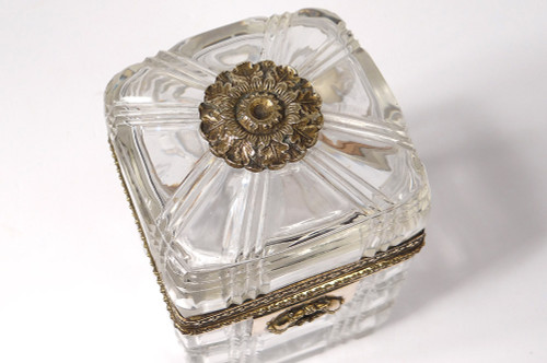 Small Box Charles X Box Baccarat Creusot Crystal Brass Bronze 19th
