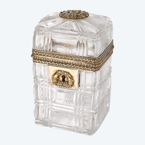 Small Box Charles X Box Baccarat Creusot Crystal Brass Bronze 19th