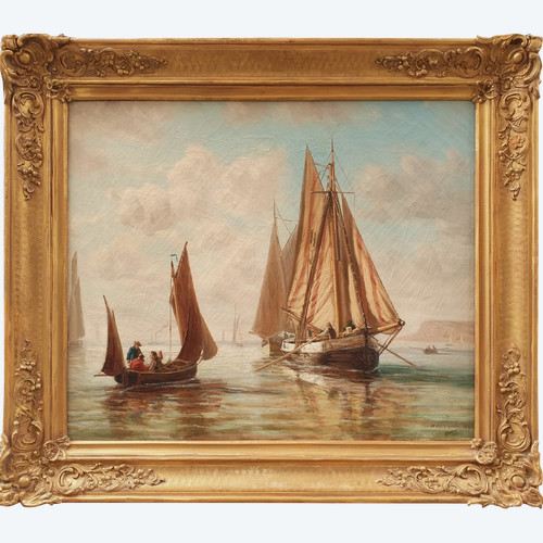 Henri CASSINELLI - Barche vicino a Honfleur