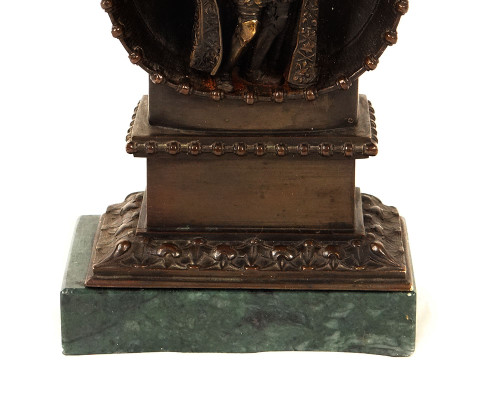 Coppia di sculture in bronzo Figure rinascimentali Navigatori d'alcova XIX secolo