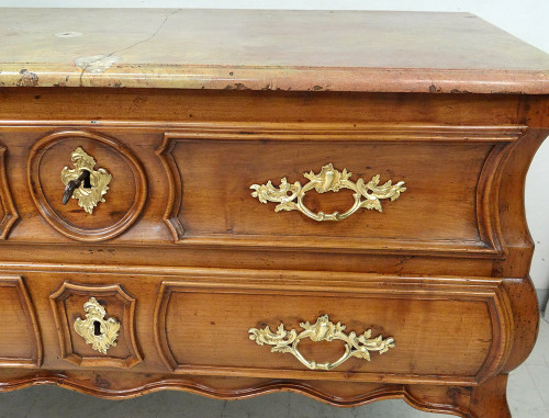Commode Louis XV Sauteuse Provençale Merisier Sculpté Marbre XVIIIè