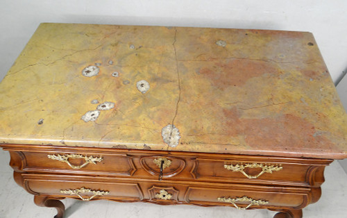 Commode Louis XV Sauteuse Provençale Merisier Sculpté Marbre XVIIIè