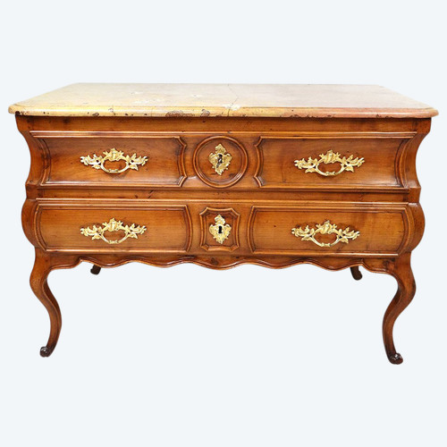 Commode Louis XV Sauteuse Provençale Merisier Sculpté Marbre XVIIIè