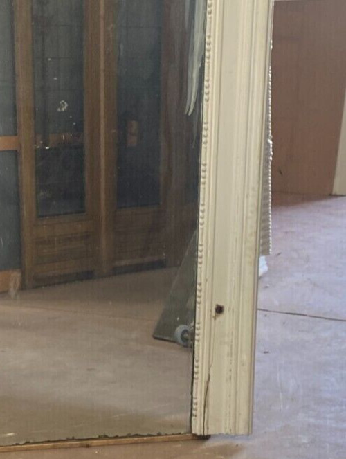 Louis XVI style mirror in wood and patinated stucco XX century