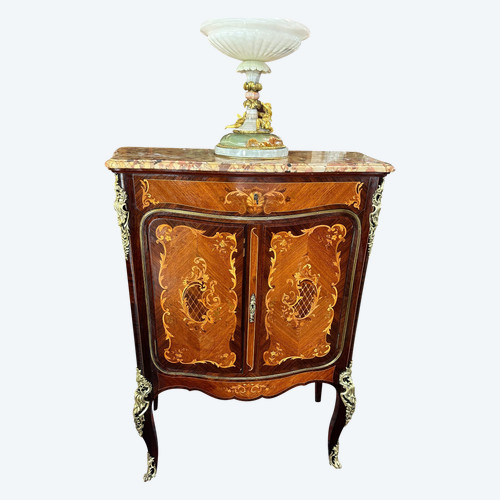 LOUIS XV STYLE MARQUETRY HIGH CABINET