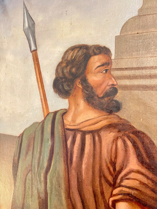 Sehr großes religiöses Gemälde Jesus erscheint vor Kaiphas