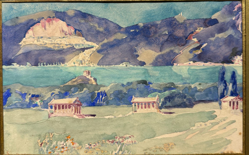 Schatzmann (xix-xx) - Ecole Suisse - Fantaisie, Paysage d'Arcadie Circa 1900