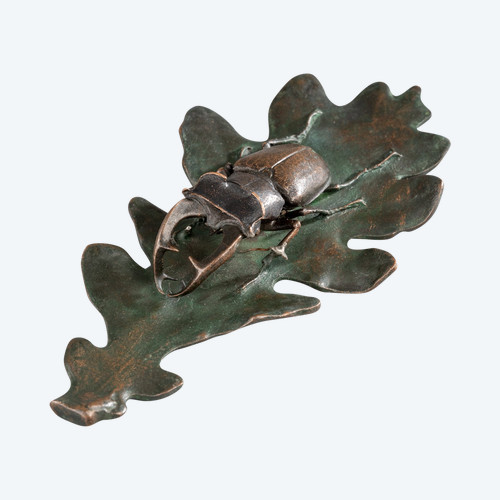 Petit bronze figurant un lucane, XIXe siècle 