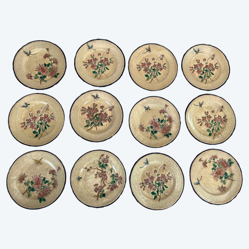 Japanese enamel dessert plate service