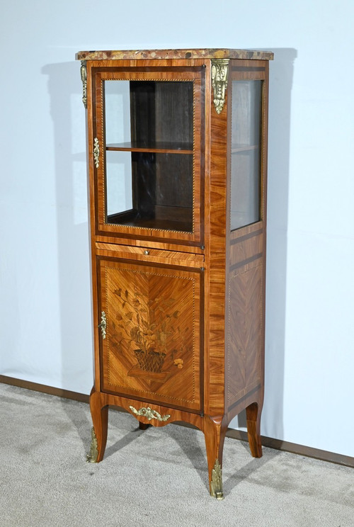 Small Rosewood display case, Transition Louis XV/Louis XVI style - Early 20th century