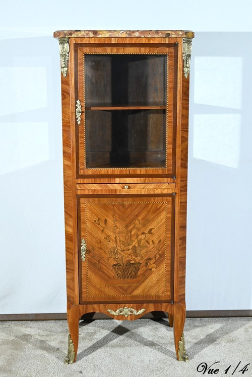 Petite Vitrine en Bois de Rose, style Louis XV