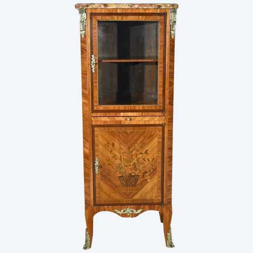 Small Rosewood display case, Transition Louis XV/Louis XVI style - Early 20th century
