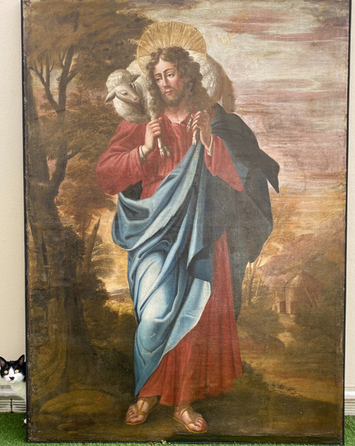 Quadro molto grande, Il Buon Pastore, altezza 182 cm