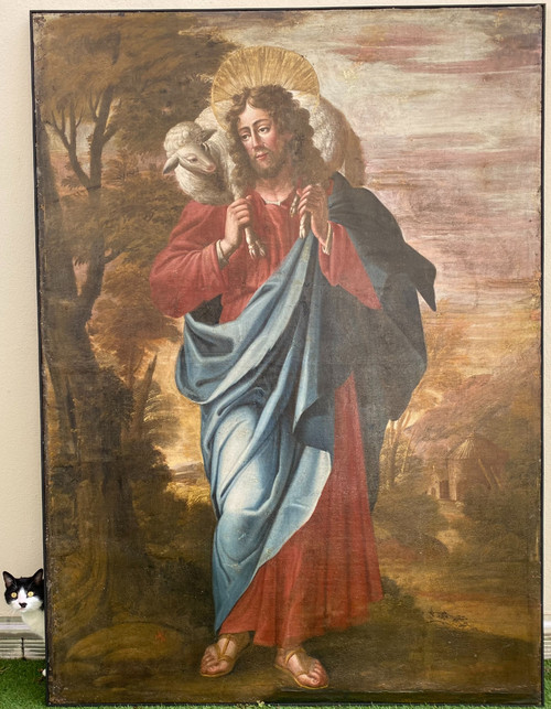Quadro molto grande, Il Buon Pastore, altezza 182 cm