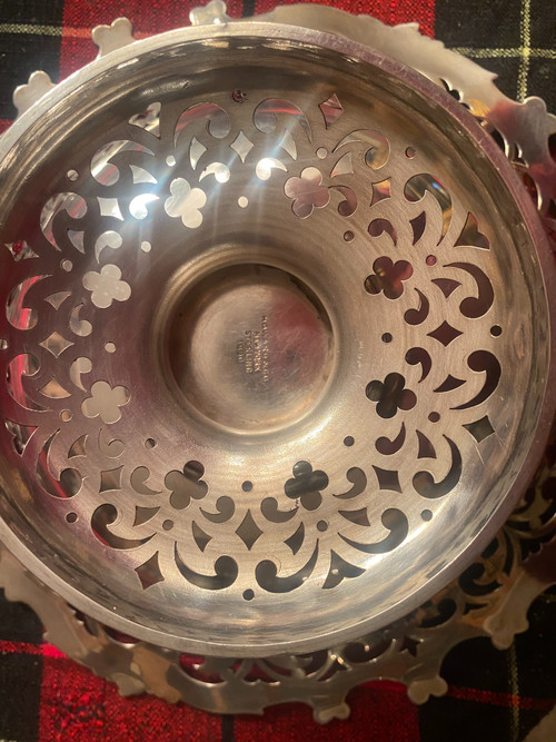 Pair of New York Silver Bread Cups 19th