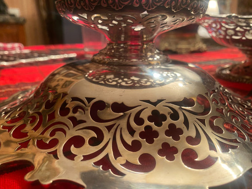 Pair of New York Silver Bread Cups 19th