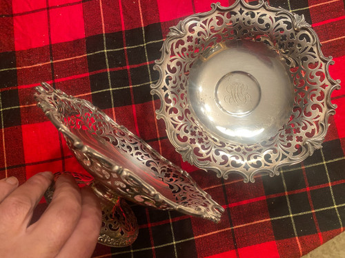 Pair of New York Silver Bread Cups 19th