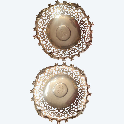 Pair of New York Silver Bread Cups 19th