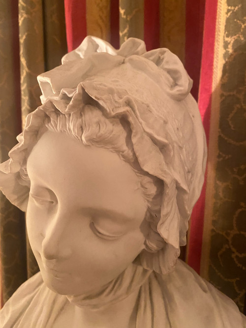 Giovane ragazza con cappello di biscotto XIX secolo