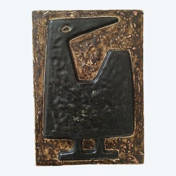 "Cocotte". Enamelled stoneware plaque. J. Mogensen. Royal Copenhagen.