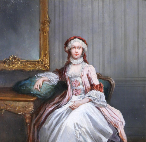 Léonard SAURFELT 1840-c. 1890 Portrait de femme, tableau, vers 1870