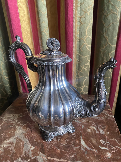 Silver teapot by Fray, hallmarked 1er Titre