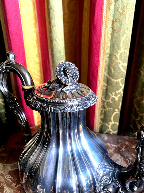 Silver teapot by Fray, hallmarked 1er Titre