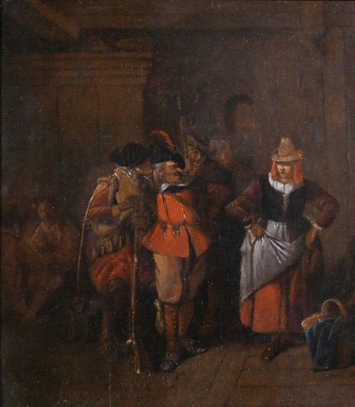 Jean-Baptiste MADOU 1796-1877 Die Versuchung, Szene in einer Taverne, Gemälde