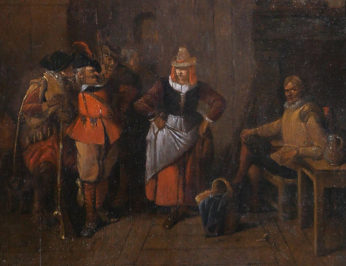 Jean-Baptiste MADOU 1796-1877 Die Versuchung, Szene in einer Taverne, Gemälde