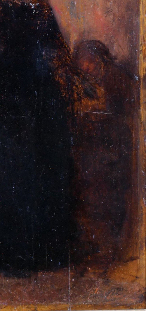 Charles SELLIER 1830-1882 Porträt einer Frau in einer Kirche, Gemälde, um 1870
