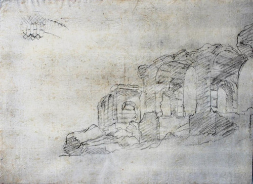 Charles Louis CLERISSEAU 1721-1820 Ruine antique, dessin