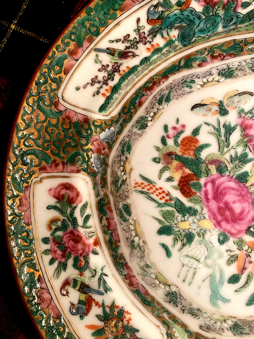 Three Chinese 18th Famille verte plates of very beautiful workmanship finely decorated with scenes and flowers