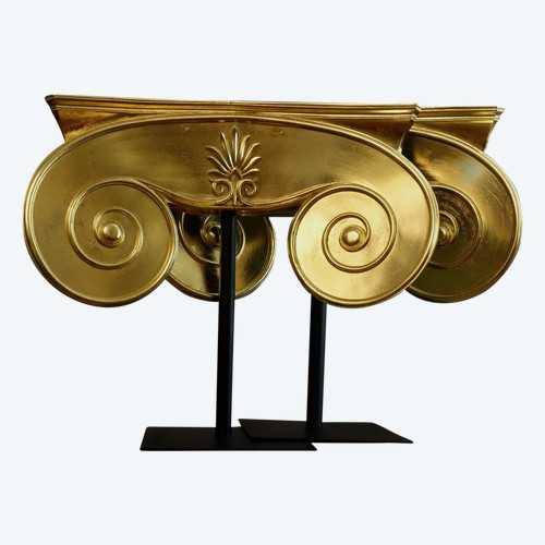 Pair of large Ionic capitals around 1780