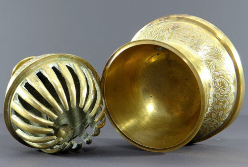 Inde, Années 1930/1950, Clochette De Temple En Laiton Et Bronze.