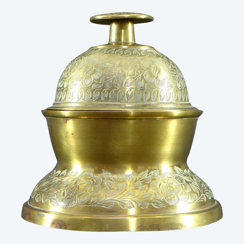 Inde, Années 1930/1950, Clochette De Temple En Laiton Et Bronze.