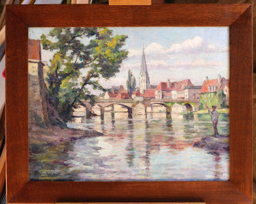 Paul CORDONNIER (1878-1963) Paysage de la Creuse, Argenton-sur-Creuse, tableau, circa 1910-20