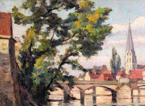 Paul CORDONNIER (1878-1963) Paysage de la Creuse, Argenton-sur-Creuse, tableau, circa 1910-20