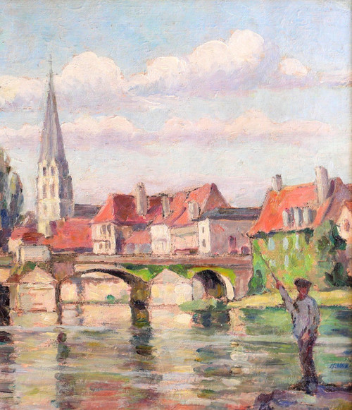 Paul CORDONNIER (1878-1963) Paysage de la Creuse, Argenton-sur-Creuse, tableau, circa 1910-20