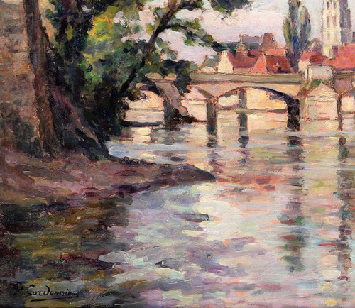 Paul CORDONNIER (1878-1963) Paysage de la Creuse, Argenton-sur-Creuse, tableau, circa 1910-20