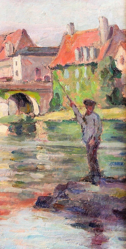 Paul CORDONNIER (1878-1963) Paysage de la Creuse, Argenton-sur-Creuse, tableau, circa 1910-20