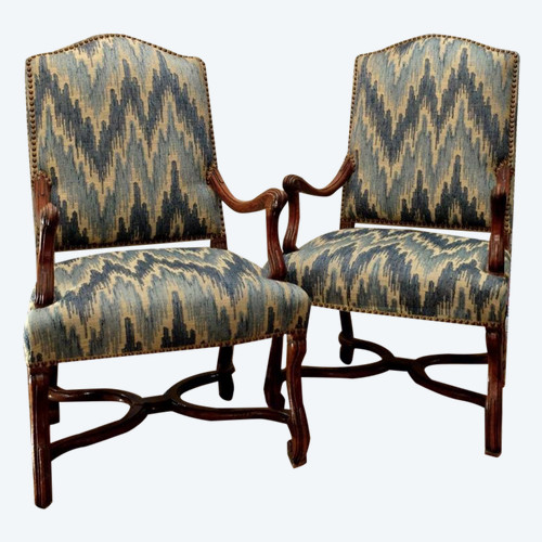 Pair of Louis XIV period armchairs