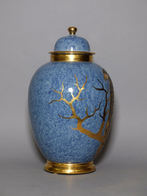 Montières - Covered pot with eagle by Guy ARNOUX