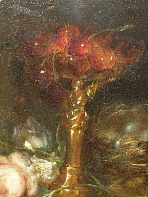 Coppia di nature morte - Olio su rame XIX secolo
